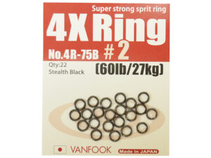 Inele despicate somn Vanfook 4R-75B Super Strong Sprit Ring, negru mat, ultra-rezistente