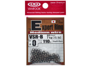Inele despicate Vanfook VSR-B Stealth Black, pescuit somn, sarma rezistenta, 110 buc, marimi #0 #00 #1 #2