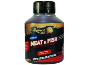 Activator lichid nutritiv Select Baits Meat & Fish, 250ml, pentru nade si momeli pe baza de faina de peste si carne