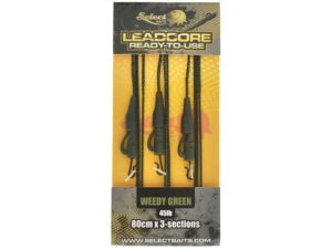 Fir leadcore Select Baits Lead Clip 80cm 45lb Weed Green set 3 bucăți pentru pescuit la crap