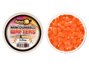 Momeli de carlig Select Baits Mini Dumbells Wafters Chocolate and Tangerine Oil 7x11mm