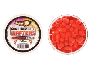 Momeli de cârlig wafters Select Baits Mini Dumbells 7x11mm căpșună și cocos 90buc
