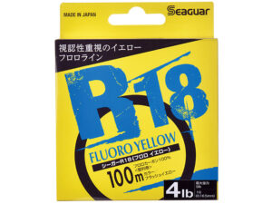 Fir fluorocarbon Seaguar R18 Fluoro Yellow 100m, vizibilitate mare, variante 0.6-1.2, 0.128-0.185mm, 3-6lb, pescuit crap