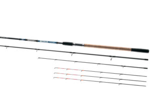 Lanseta feeder Brain Scout 3.3m 80g carbon, maner pluta/EVA, 3 varfuri, actiune Moderate Fast