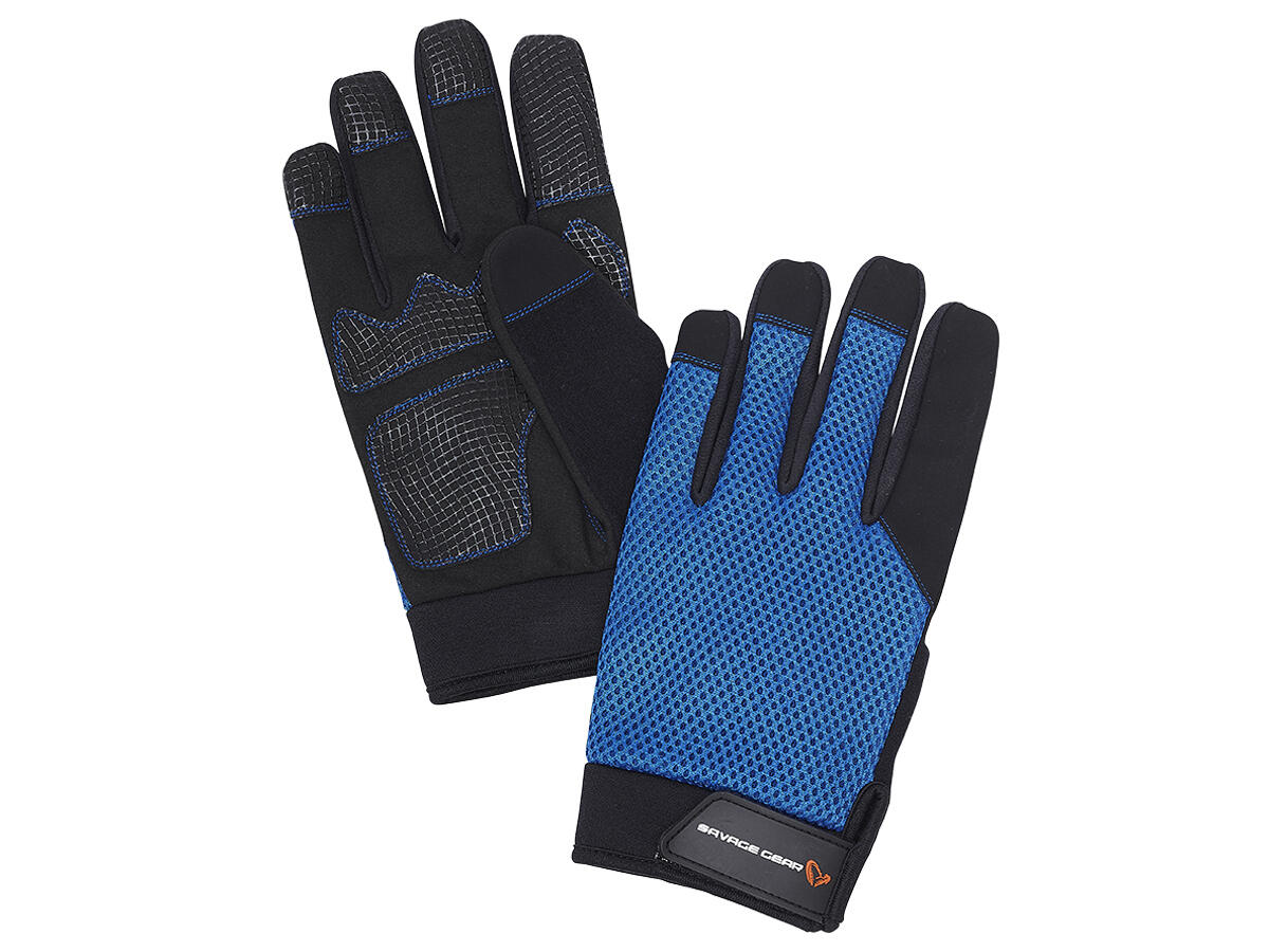 Manusi pescuit Savage Gear Aqua Mesh Sea Blue marime XL, uscare rapida, protectie UV