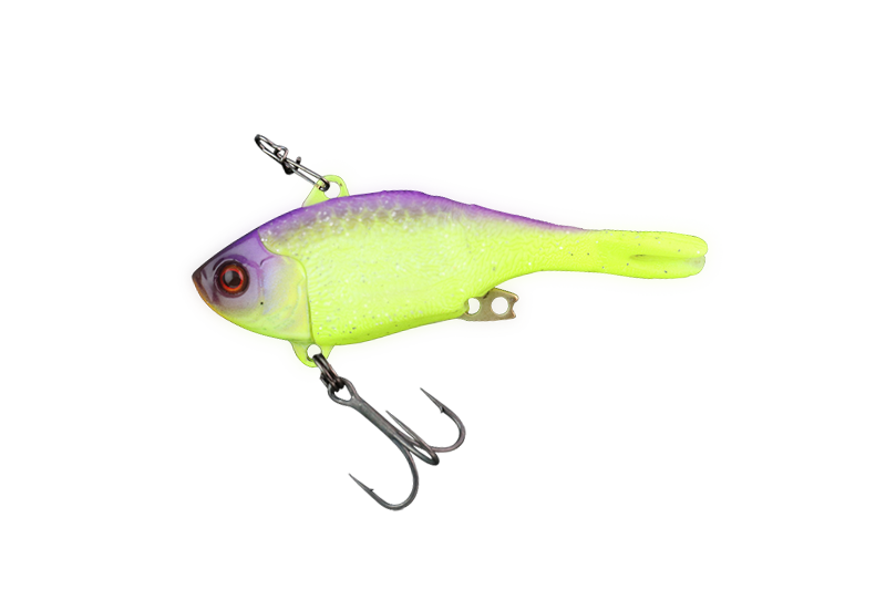 Nălucă cicada Jackall Jeublu 5,2cm 6,4g culoare Maruhata Purple Chartreuse pentru spinning răpitor