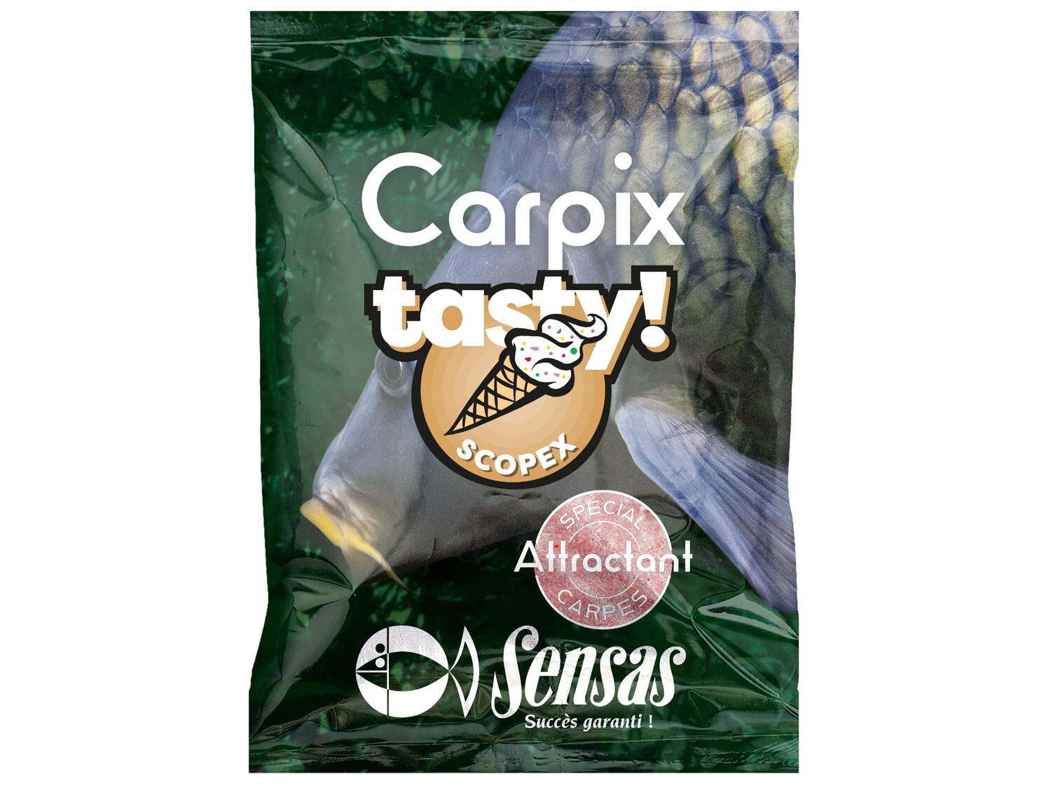 Aditiv pescuit crap Sensas Carpix Tasty Scopex 300g atractant dulce pentru pești mari