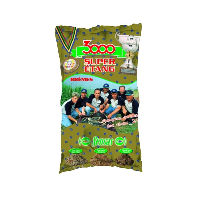 Nada pescuit Sensas 3000 Super Etang Bremes 1kg, granulatie fina, atrage platica, pentru nadire rapida