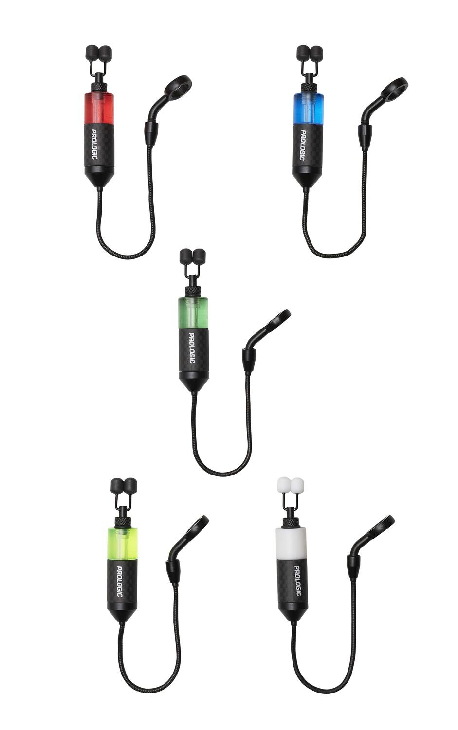 Set 3 întinzătoare Prologic K3 Red/Yellow/Green carbon 3K cu greutăți suplimentare pentru pescuit la crap