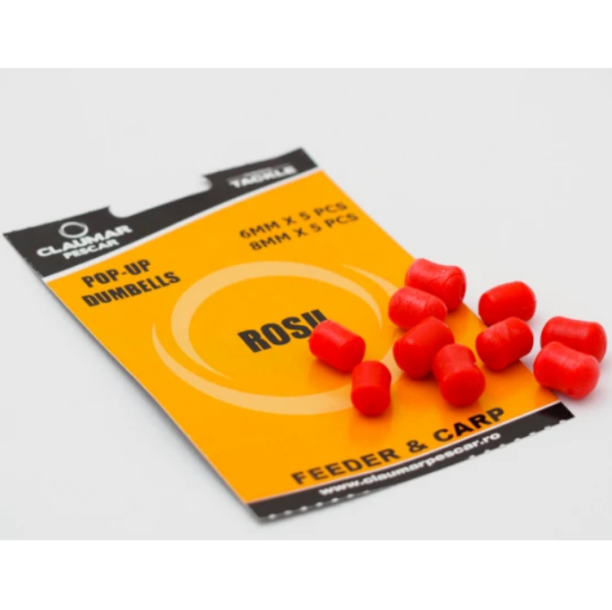 Dumbells Pop-Up Arrow Int. roșu 6mm/8mm, momeli de cârlig, 10 buc, aromă natur