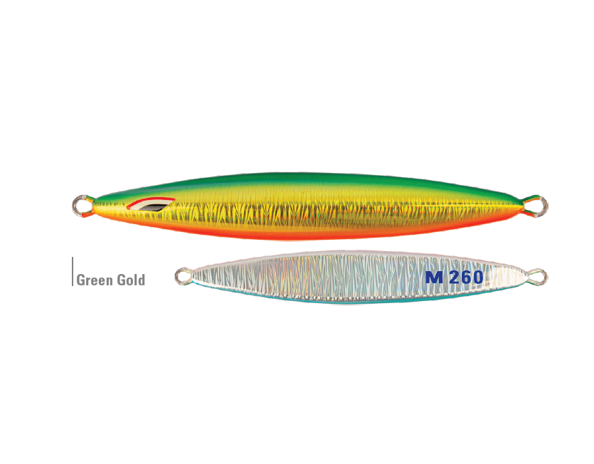 Jig mirotic slow green gold 80g/8cm Mustad