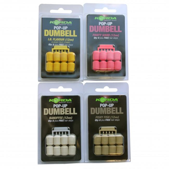 Pelete artificiale pop-up Korda Dumbell 12mm aroma fish 8buc pentru nadit si momit