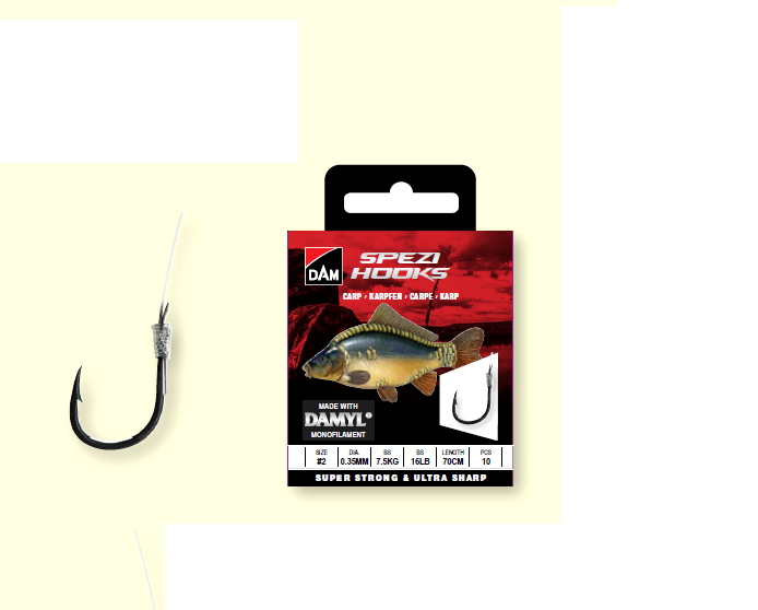 Carlig legat spezi crap nr.10 0,22mm 70cm 10buc/pl Dam