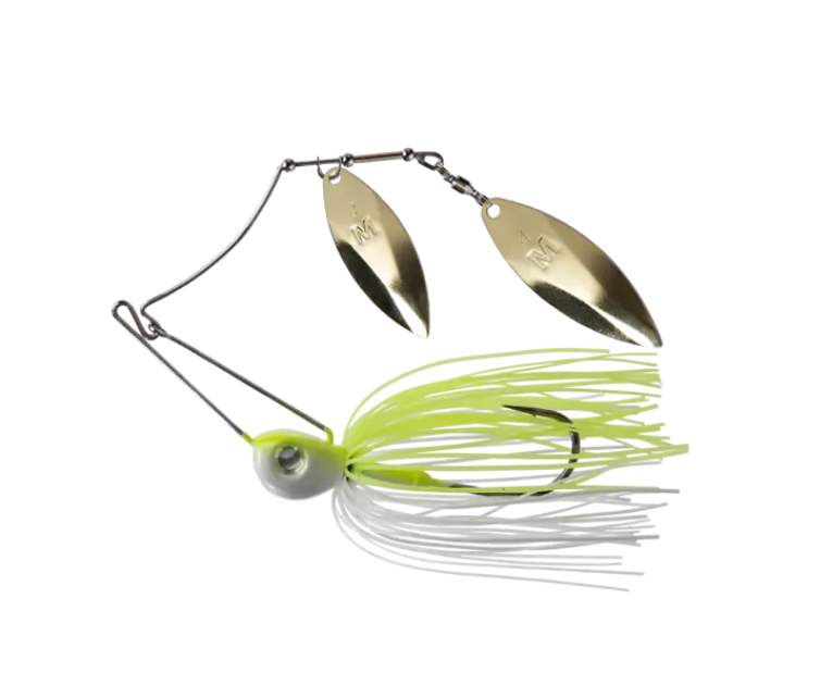 Spinnerbait Mustad Arm Lock 21g chartreuse/white cârlig #4/0 palete alamă premium skirt silicon UltraPoint