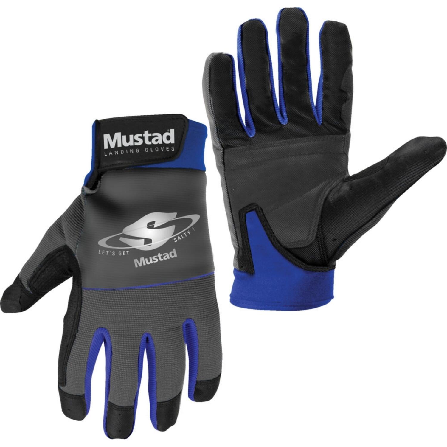 Manusi de aterizare Mustad marimea L pentru pescuit, material intarit, ajustare velcro