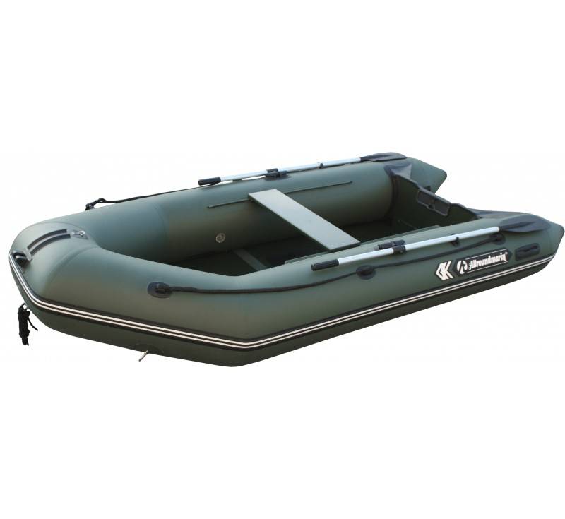 Barca gonflabila Allroundmarin Kiwi 300 verde cu podea pliabila lemn, 4 persoane, 298 cm