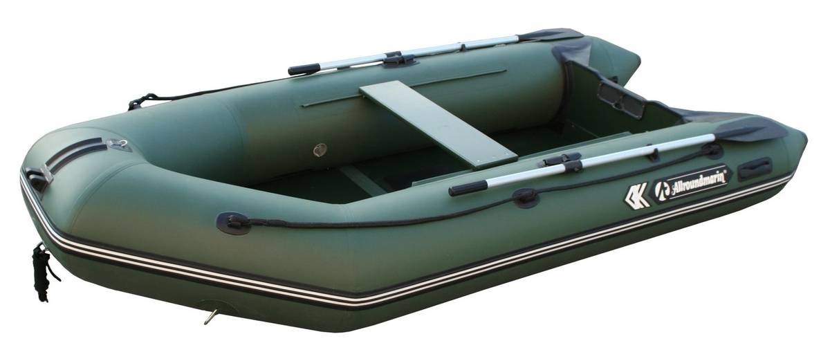 Barca pneumatica Allroundmarin Kiwi 280 gri cu podina pliabila 280cm capacitate 3+1 persoane 8HP