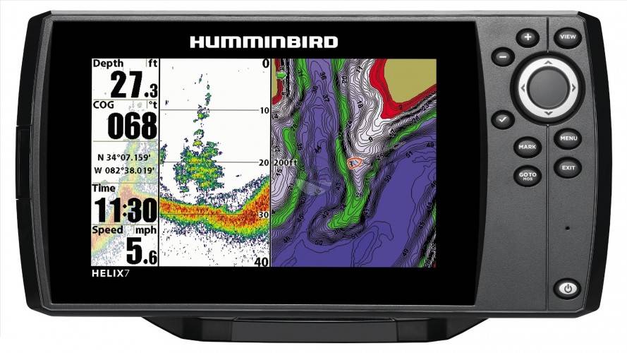 Sonar pentru barca Humminbird Helix 7 DI Dual Beam Plus cu GPS, display 7 inch, 500W, color TFT